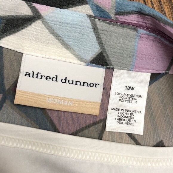 Alfred Dunner Blouse Size 18W or 1X Three Quarter Sleeves - Two Piece Set - Picture 6 of 6